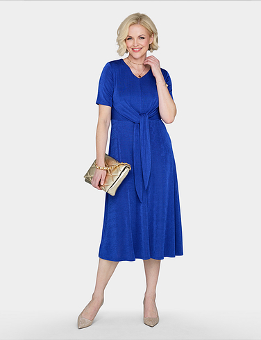 Slinky Tie Front Dress - LS649